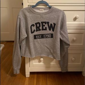Cropped Gray Brandy Melville Crew Sweatshirt